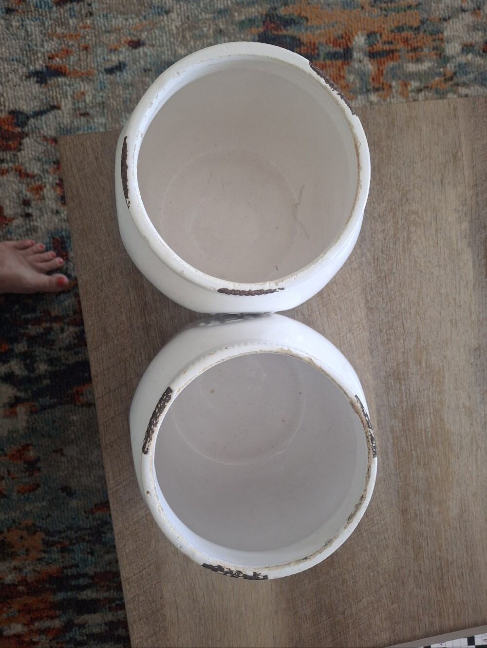White Ceramic Mason Jar Set - Pair - Picture 2 of 5